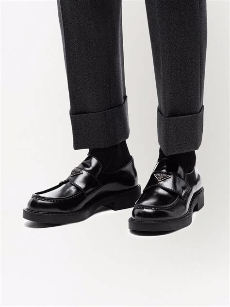 silver prada loafer|Prada loafers men.